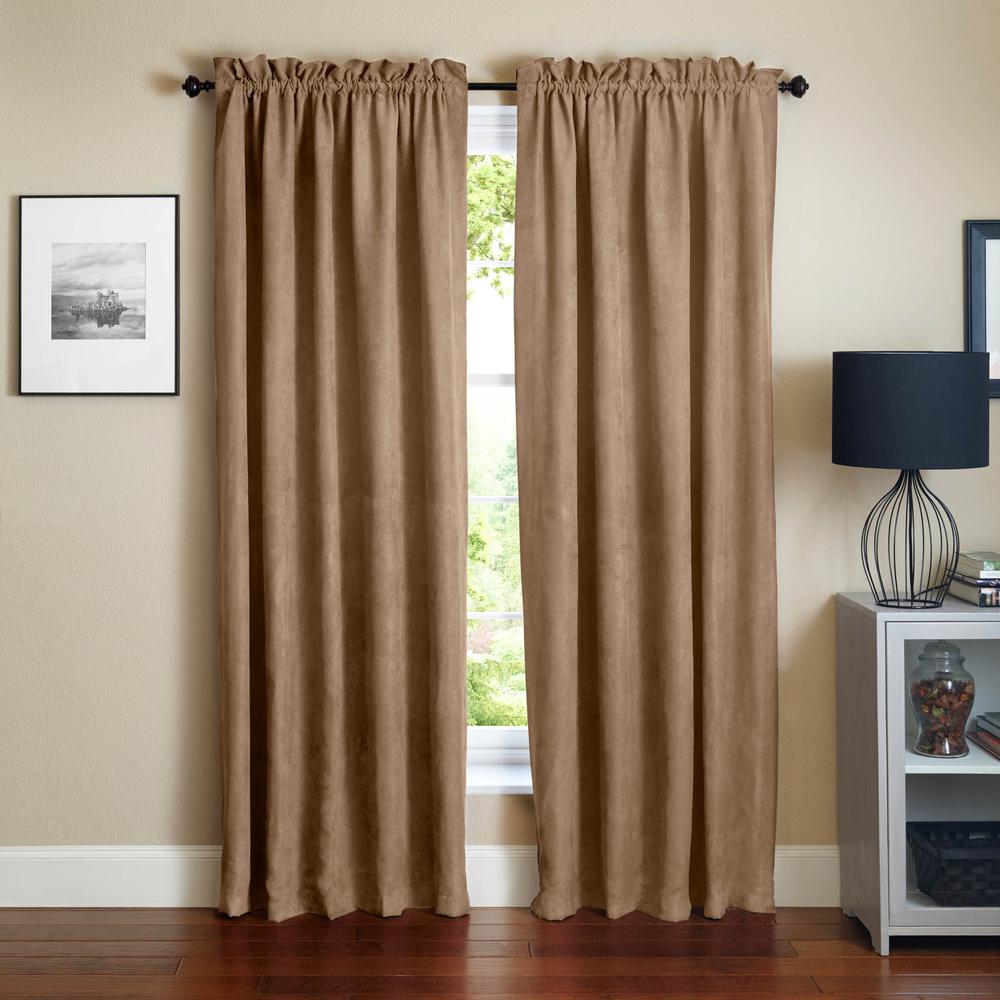 Blazing Needles 84-inch by 52-inch Microsuede Blackout Curtain Panels (Set of 2). Picture 1