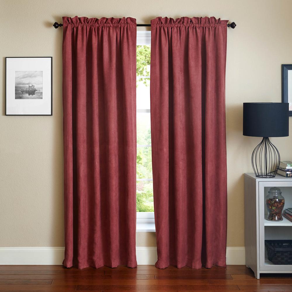Blazing Needles 84-inch by 52-inch Microsuede Blackout Curtain Panels (Set of 2). Picture 1
