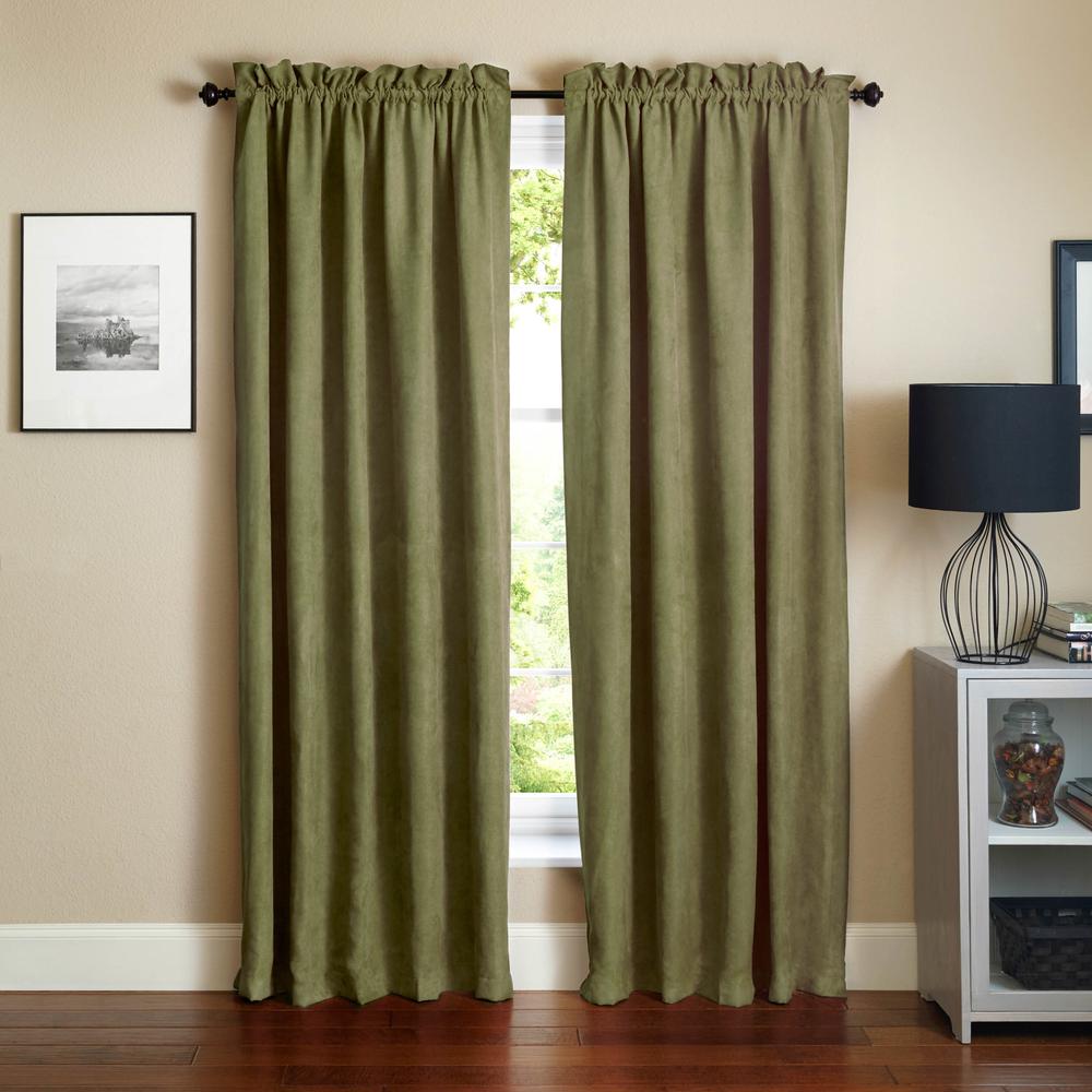 Blazing Needles 84-inch by 52-inch Microsuede Blackout Curtain Panels (Set of 2). Picture 1