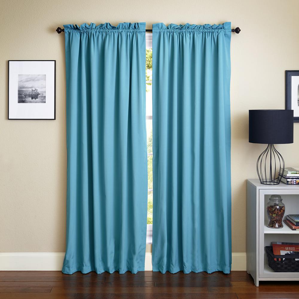 Blazing Needles 84-inch by 52-inch Twill Curtain Panels (Set of 2). Picture 1