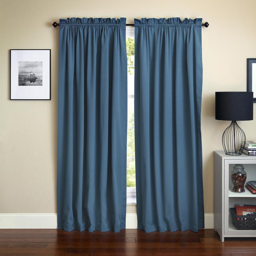 Blazing Needles 84-inch by 52-inch Twill Curtain Panels (Set of 2). Picture 1