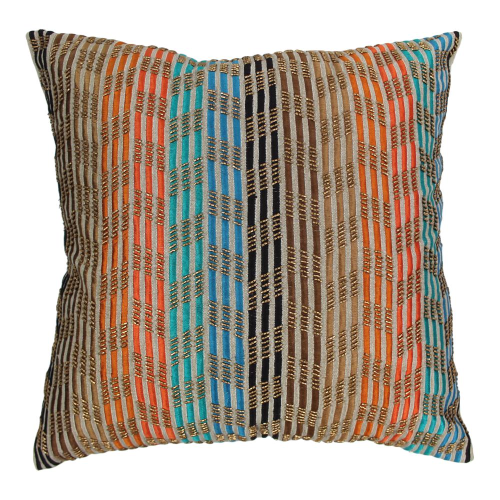 Blazing Needles 20-inch Moroccan Patterned Beaded Velvet Throw Pillow. Picture 1