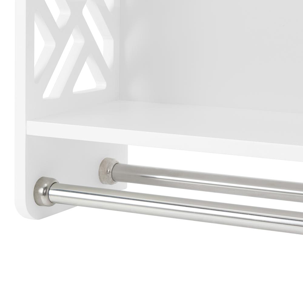 Coventry Over Toilet Open Storage Shelf, Bath Shelf with Two Towel Rods. Picture 12