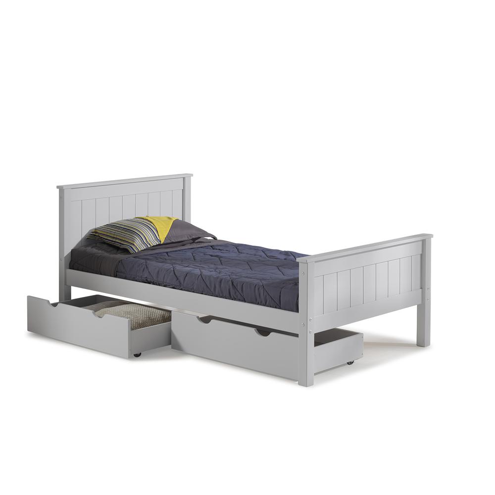 Harmony Twin Wood Platform Bed with Storage Drawers. Picture 1