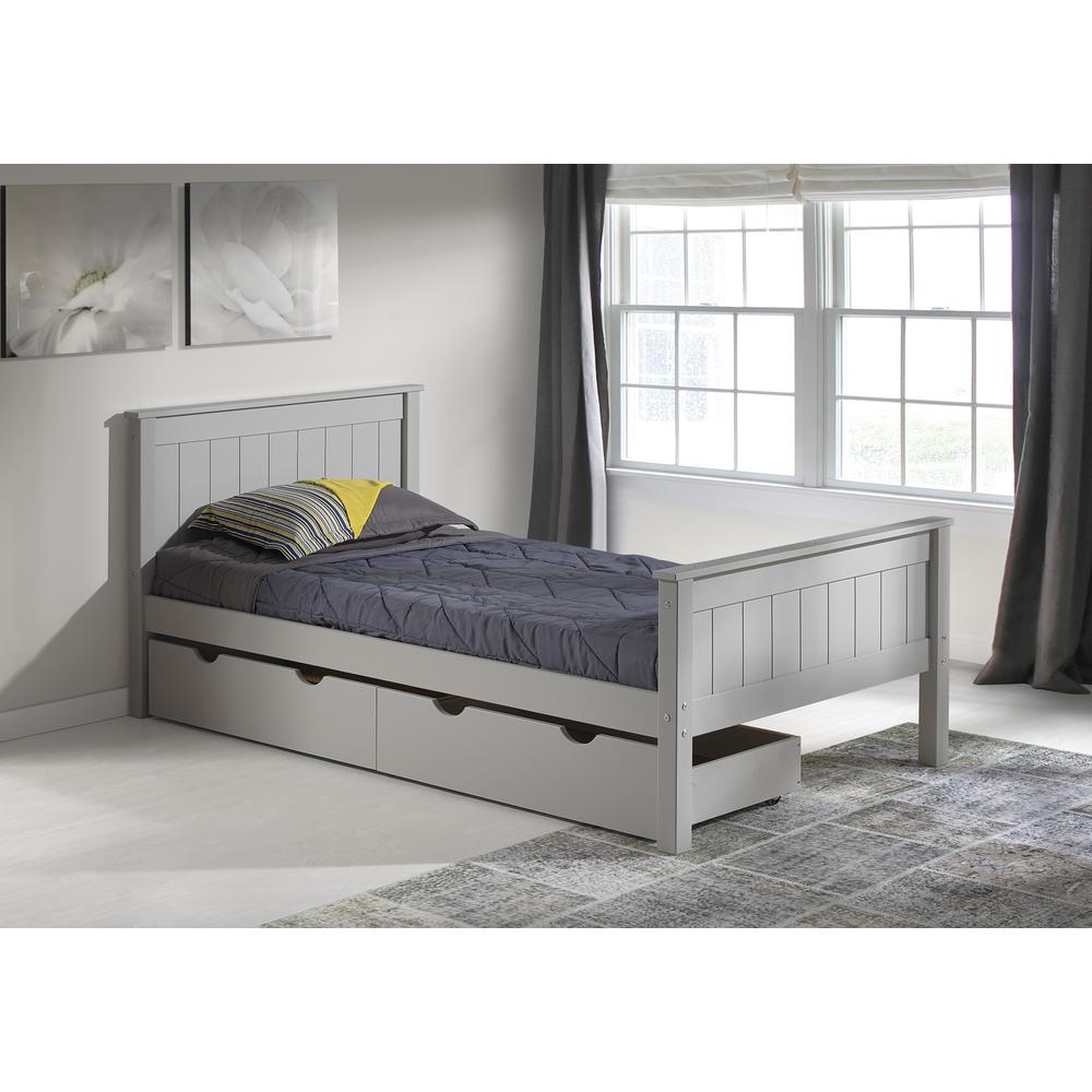 Harmony Twin Wood Platform Bed with Storage Drawers. Picture 2