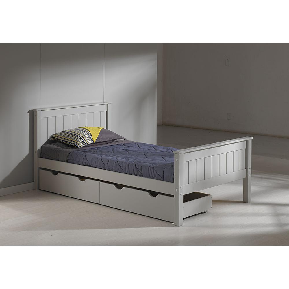 Harmony Twin Wood Platform Bed with Storage Drawers. Picture 5