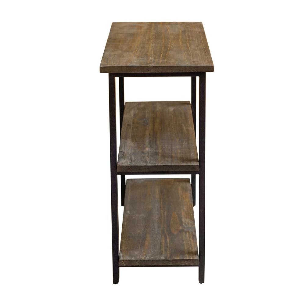 Pomona 31"H 2-Shelf Metal and Solid Wood Under-Window Bookcase. Picture 14