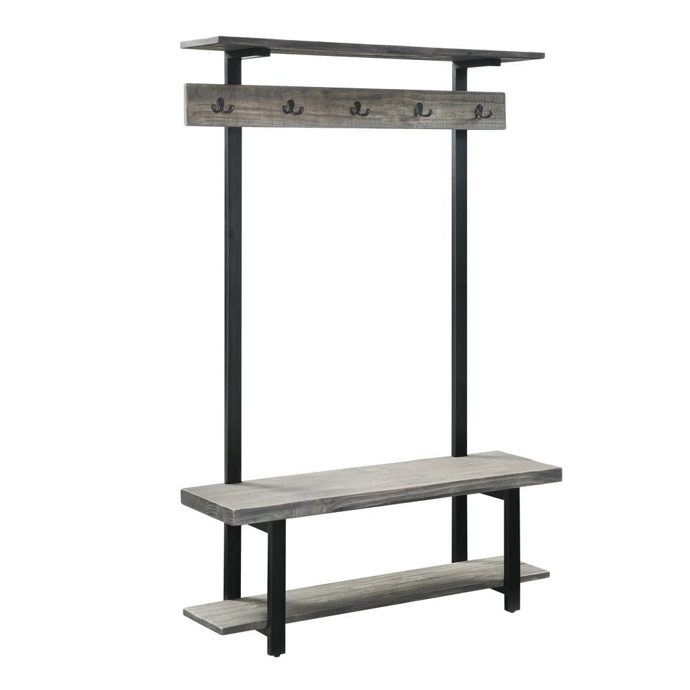 Pomona Entryway Hall Tree with Bench, Shelves & Coat Hooks. Picture 6