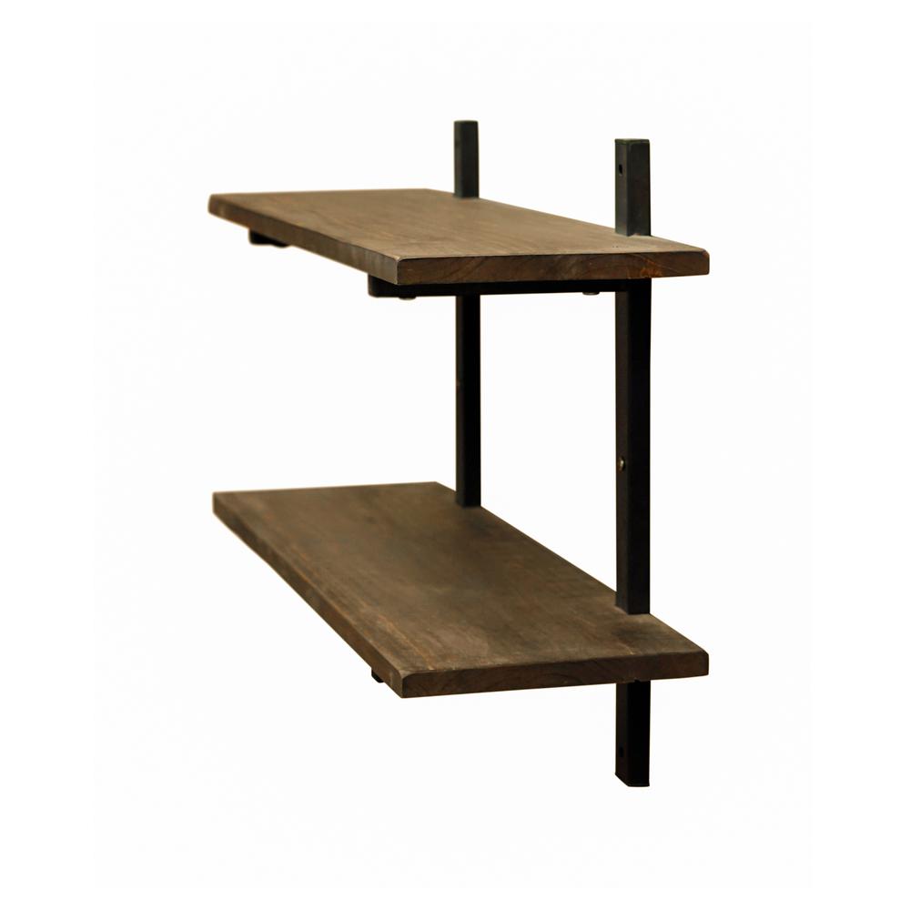 Pomona 36"W Metal and Solid Wood Wall Shelf. Picture 12