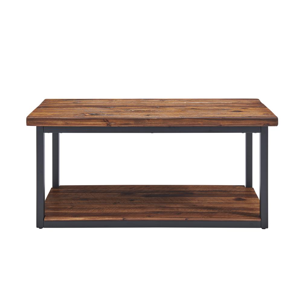 Claremont 40" Rustic Wood Bench with Low Shelf. Picture 11