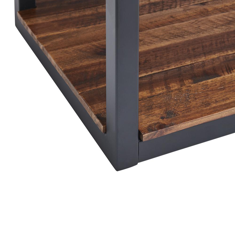 Claremont 40" Rustic Wood Bench with Low Shelf. Picture 13