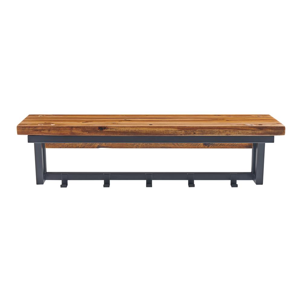 Claremont 40"L Rustic Wood Coat Hook with Shelf. Picture 12