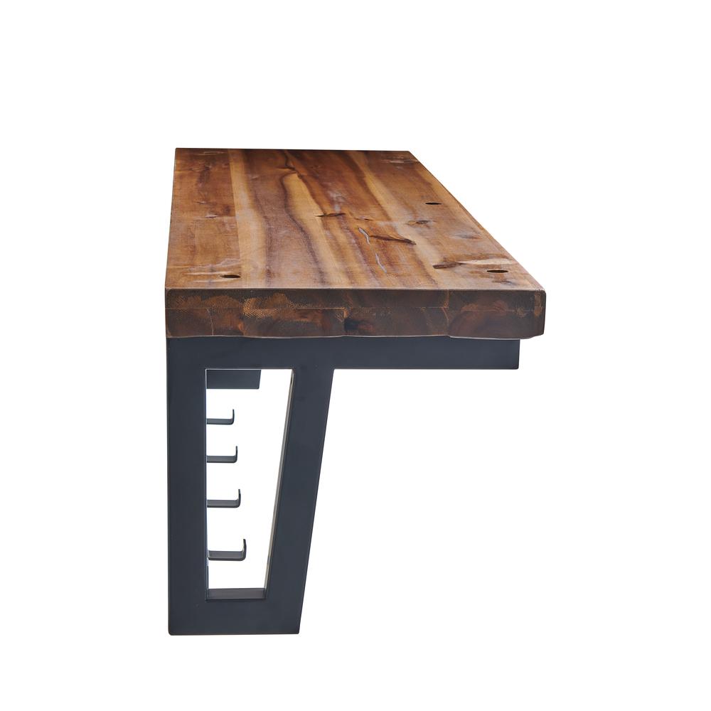 Claremont 40"L Rustic Wood Coat Hook with Shelf. Picture 13