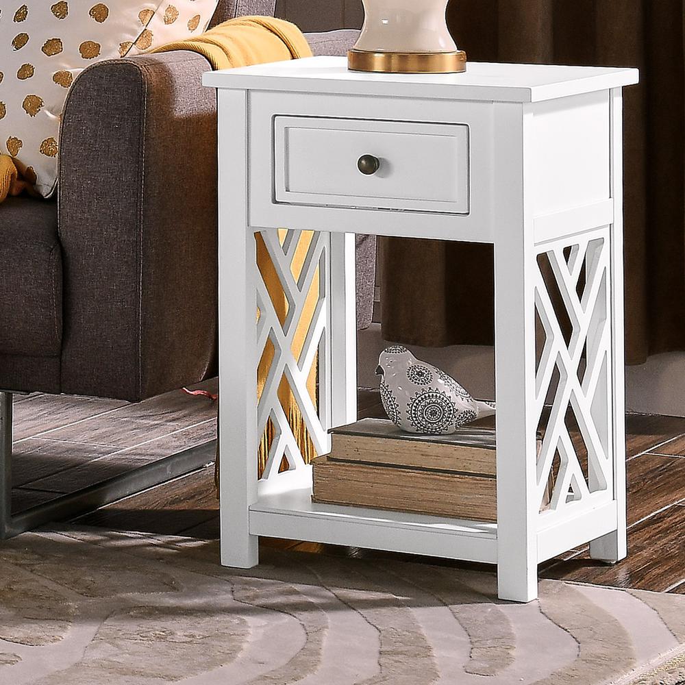Coventry Wood End Table with Drawer and Shelf. Picture 18