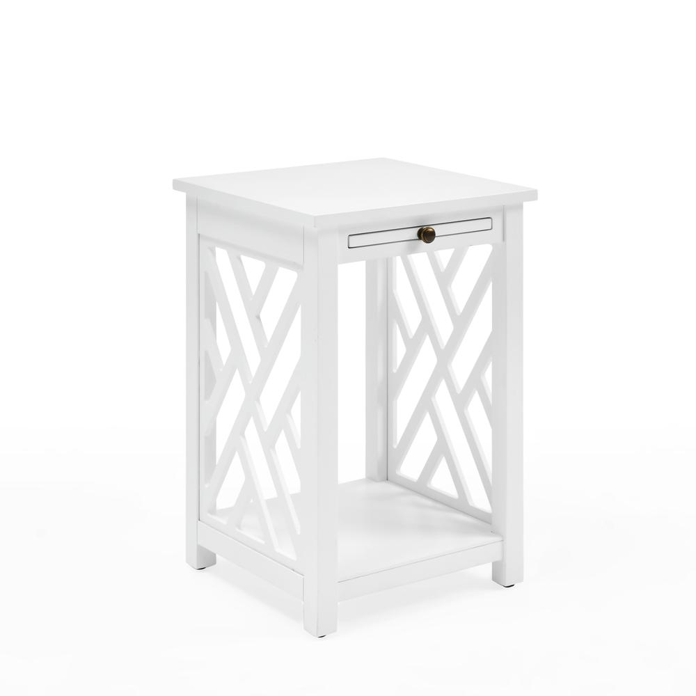Coventry Wood End Table with Tray Shelf and Bottom Shelf. Picture 11