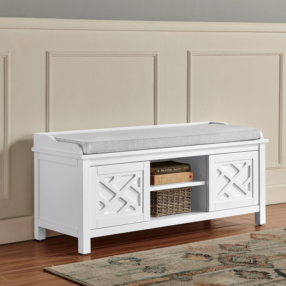 Coventry 45"W Wood Storage Bench with Cushion. Picture 11