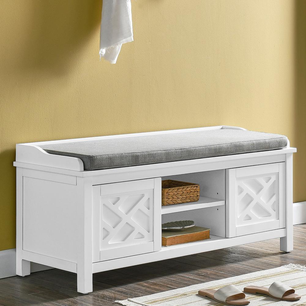 Coventry 45"W Wood Storage Bench with Cushion. Picture 17