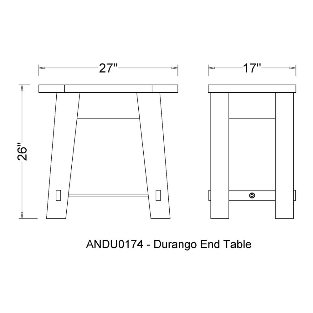 Durango 27"W Industrial Wood End Table. Picture 17