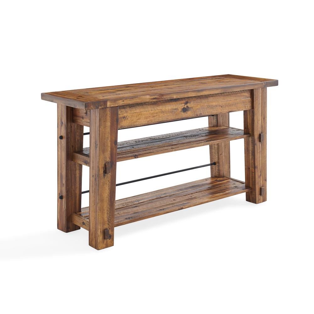 Durango 54"L Industrial Wood Console/Media Table with Two Shelves. Picture 11