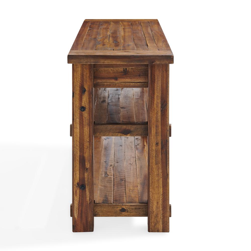 Durango 54"L Industrial Wood Console/Media Table with Two Shelves. Picture 14