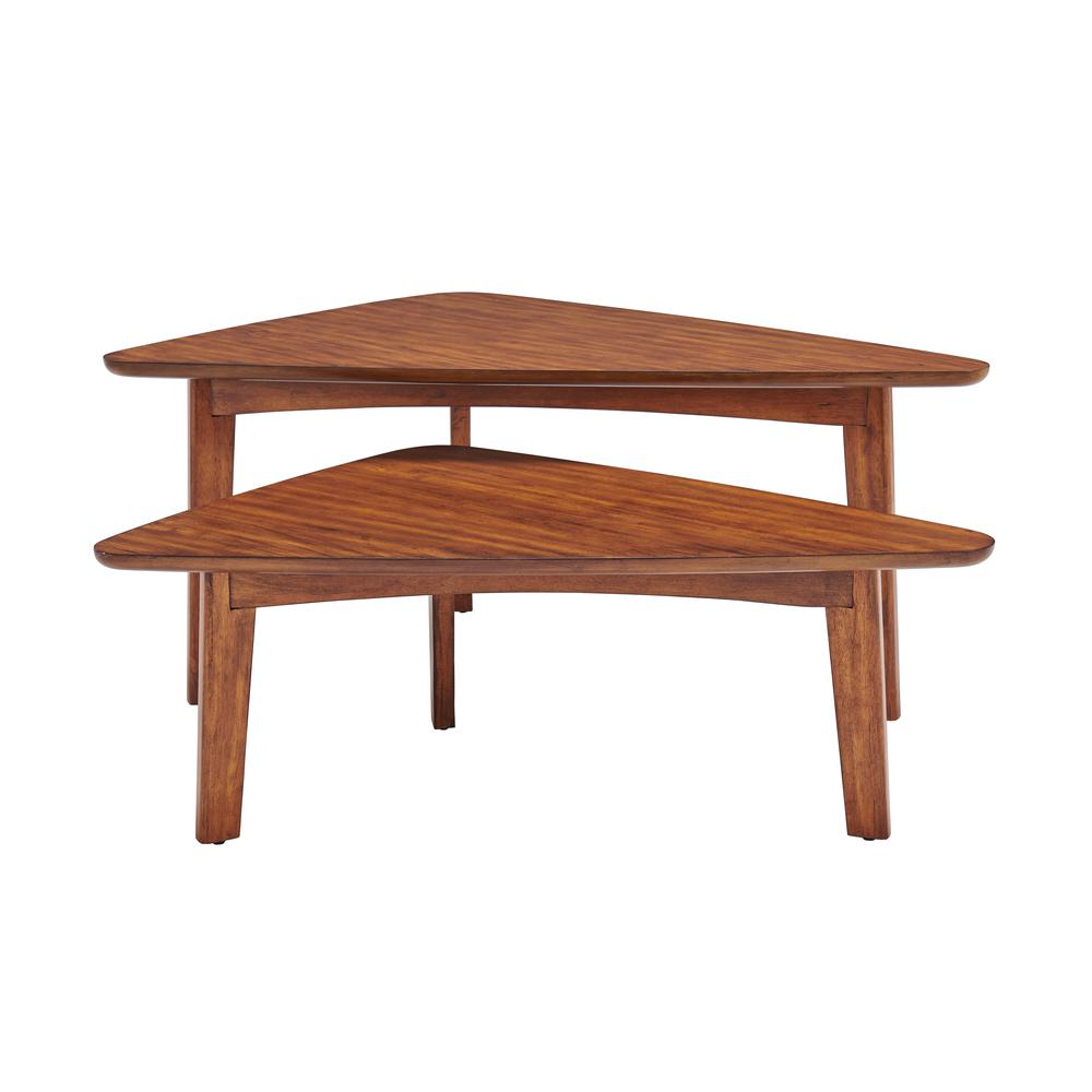 Monterey 48"L Oval Mid-Century Modern Wood Coffee Table, Warm Chestnut. Picture 26