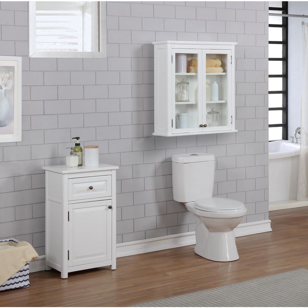 Dorset 27"W x 29"H Wall Mounted Bath Storage Cabinet with Glass Cabinet Doors. Picture 11