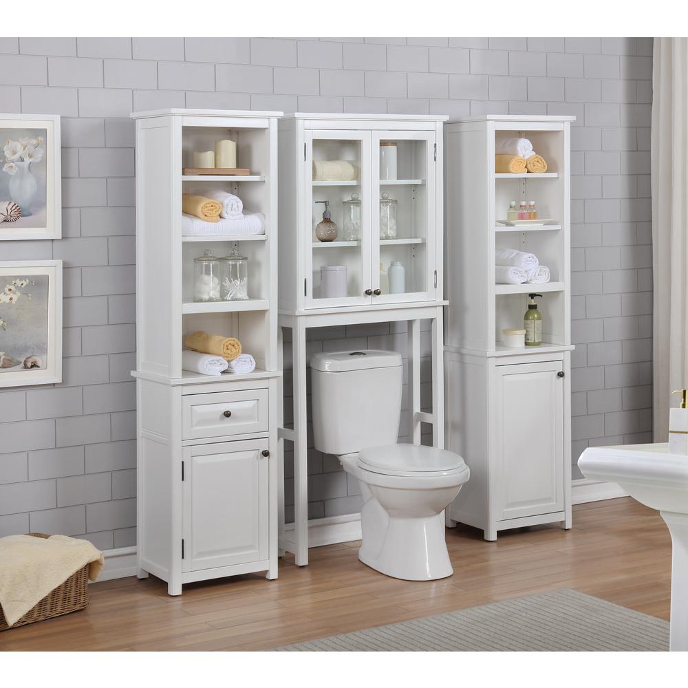 Dorset 27"W x 29"H Wall Mounted Bath Storage Cabinet with Glass Cabinet Doors. Picture 12