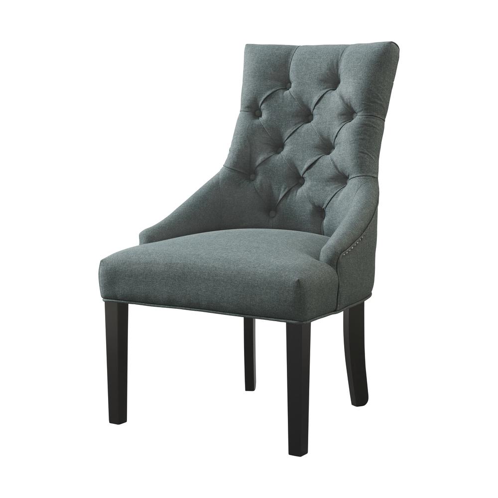 Haeys Tufted Upholstered Dining Chairs, Grey (Set of 2). Picture 3
