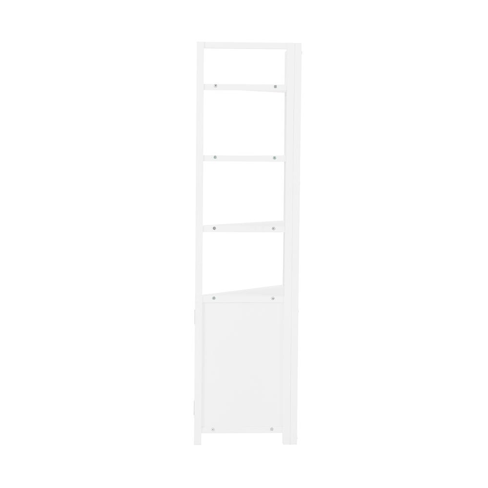 Dover 25"W x 68"H Corner Storage Cabinet with 2 Doors and Open Shelving. Picture 5