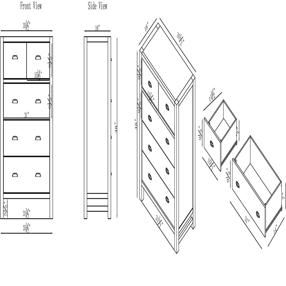 Arden 5-Piece Bedroom Set with King Bed,  Two 2-Drawer Nightstands with open shelf, 5-Drawer Chest, 6-Drawer Dresser. Picture 8
