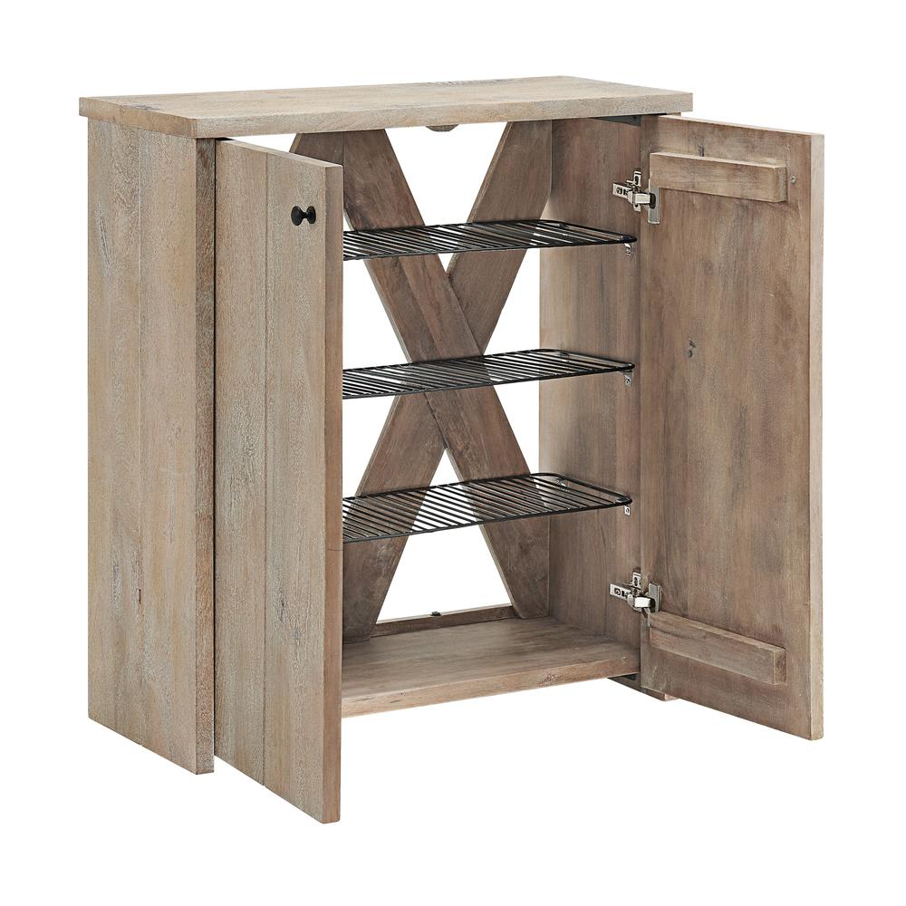 Castleton Mango Wood 31"W Shoe Cubbie Cabinet. Picture 1