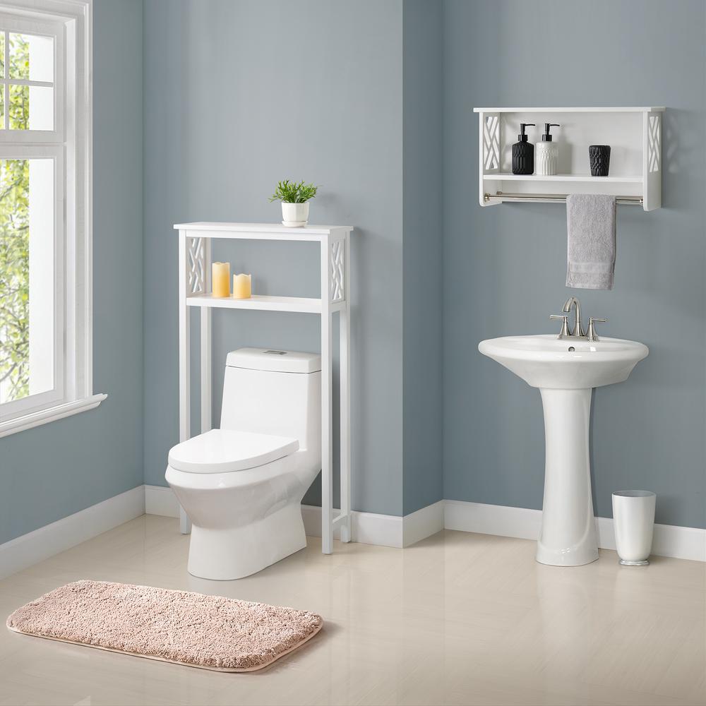 Coventry Over Toilet Open Storage Shelf, Bath Shelf with Two Towel Rods. Picture 2