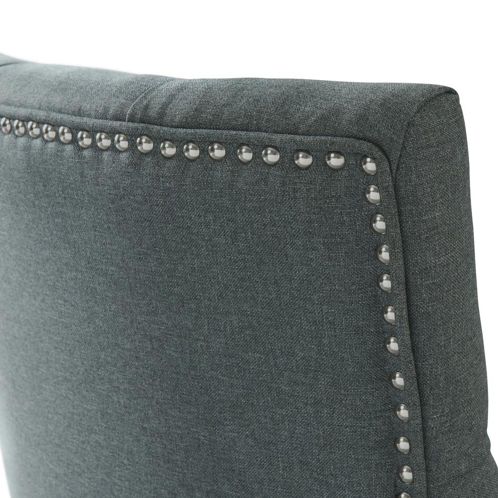 Haeys Tufted Upholstered Dining Chairs, Grey (Set of 2). Picture 7