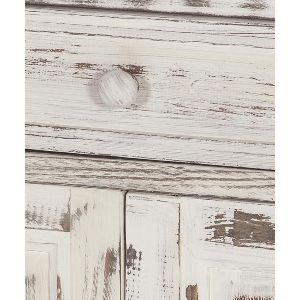 Country Cottage Accent Cabinet, White Antique Finish. Picture 3
