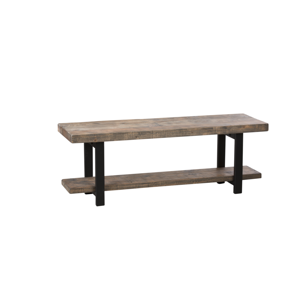 Pomona Metal and Reclaimed Wood Bench. Picture 2