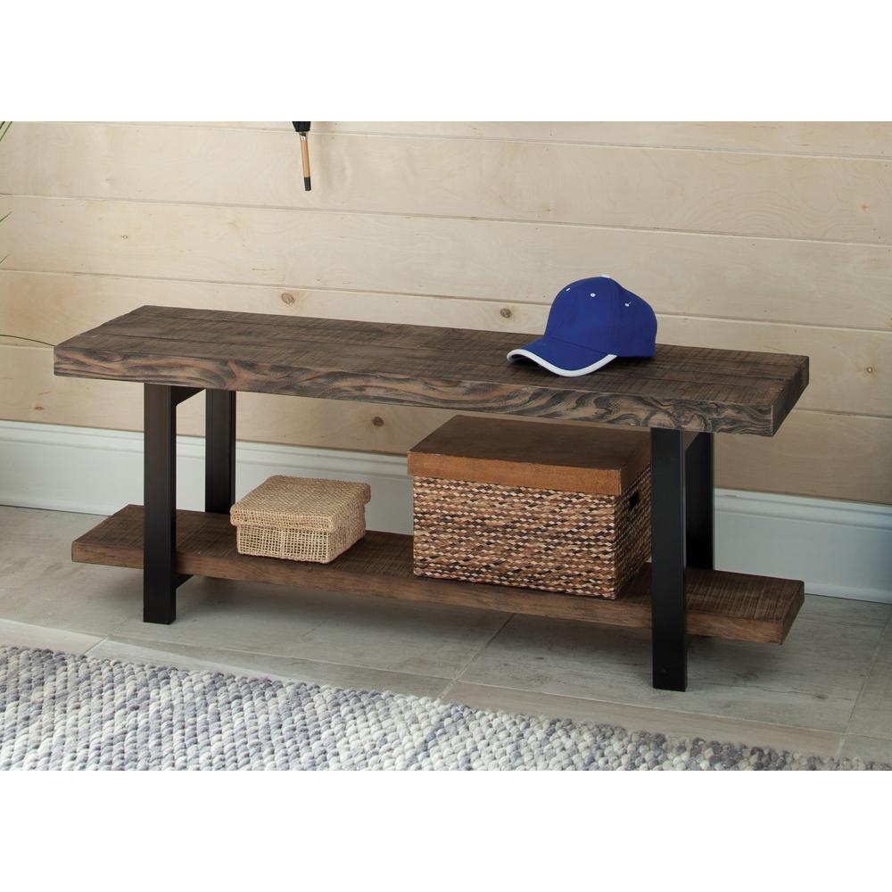 Pomona Metal and Reclaimed Wood Bench. Picture 4