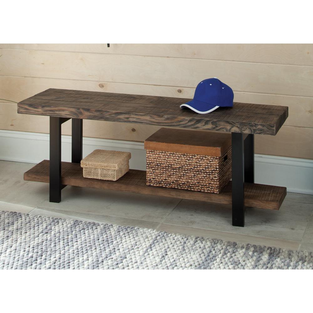 Pomona Metal and Reclaimed Wood Bench. Picture 5