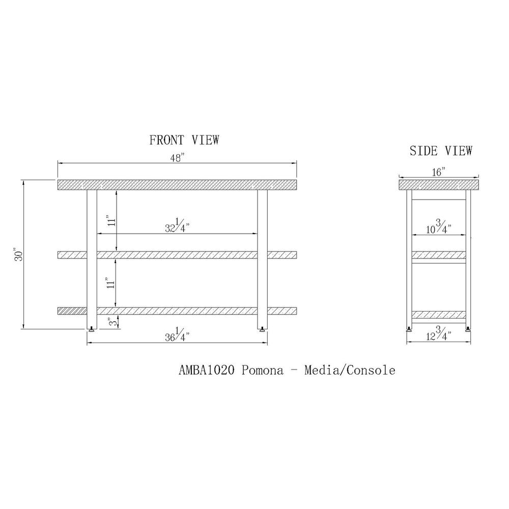 Pomona 48" Metal and Reclaimed Wood Media/Console Table. Picture 12