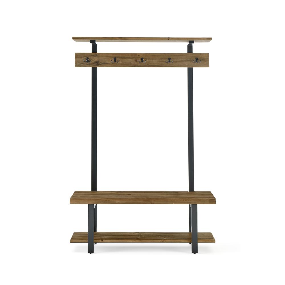 Pomona Entryway Hall Tree with Bench, Shelves & Coat Hooks. Picture 1