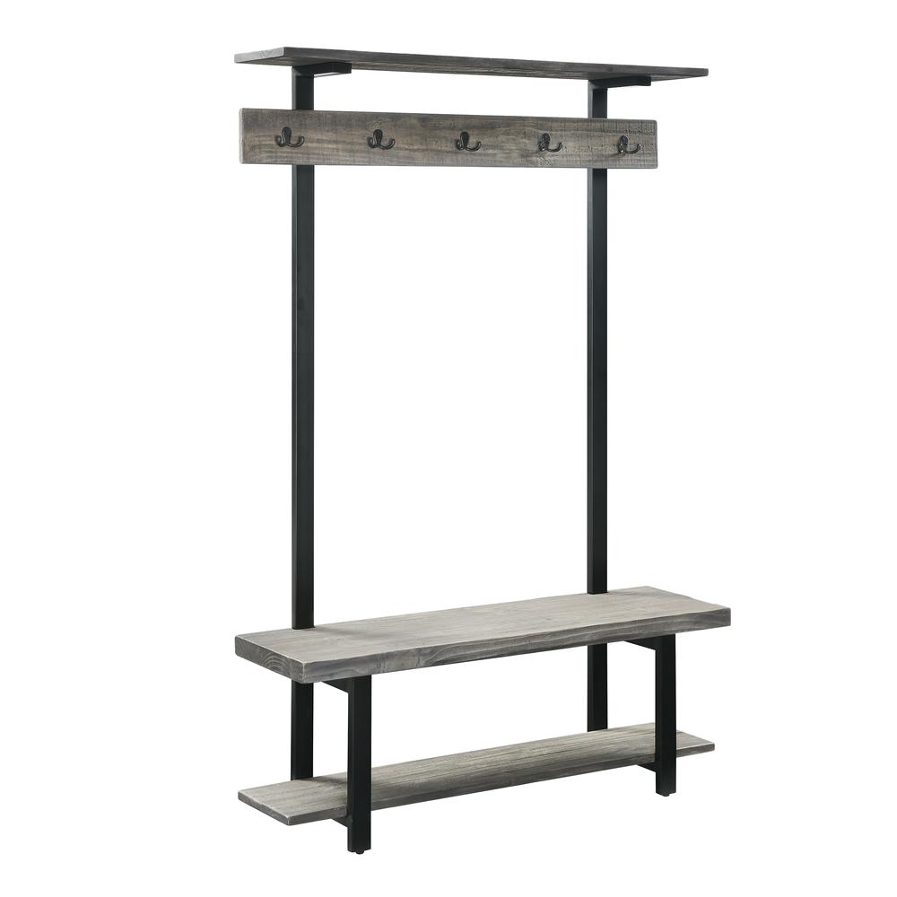Pomona Entryway Hall Tree with Bench, Shelves & Coat Hooks. Picture 1
