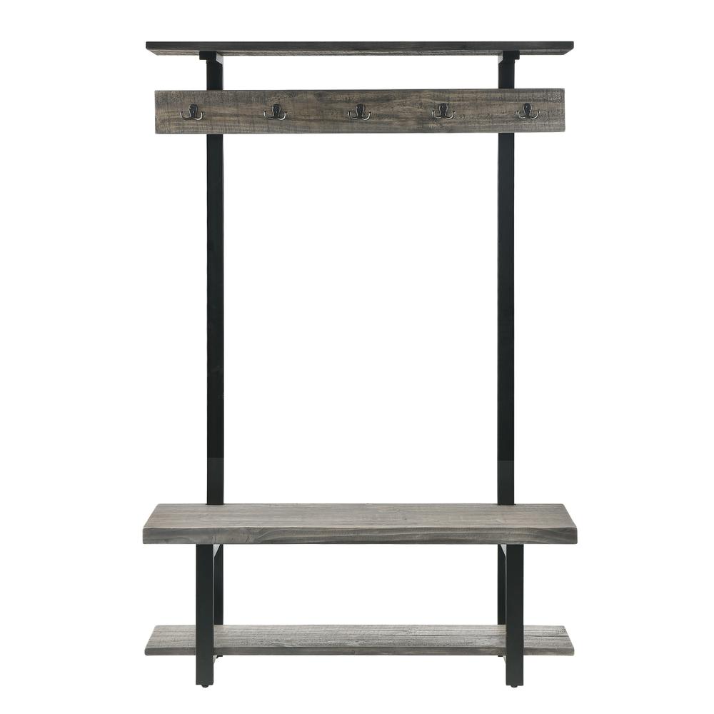 Pomona Entryway Hall Tree with Bench, Shelves & Coat Hooks. Picture 3