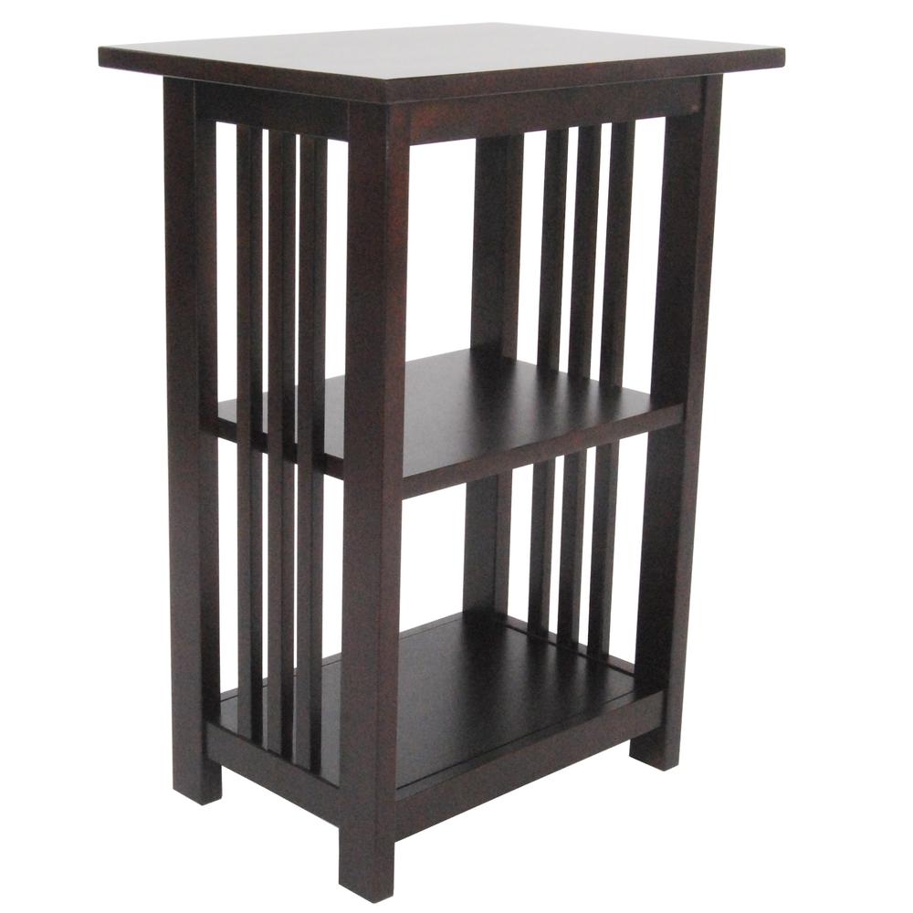 Mission 2 Shelf End Table, Espresso. Picture 4