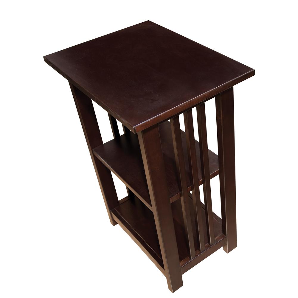 Mission 2 Shelf End Table, Espresso. Picture 5