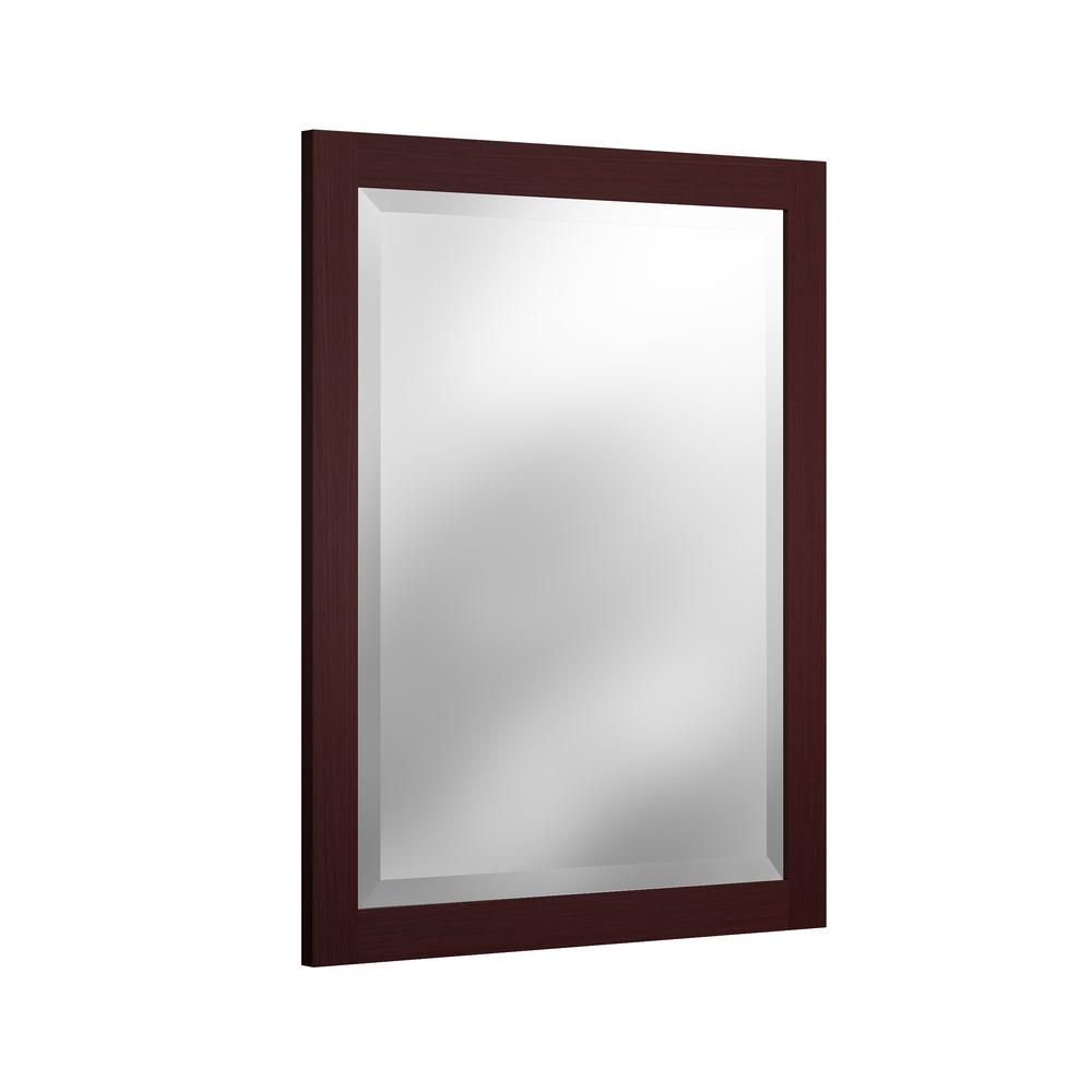 24" Beveled Bath Vanity Mirror, Espresso. Picture 1