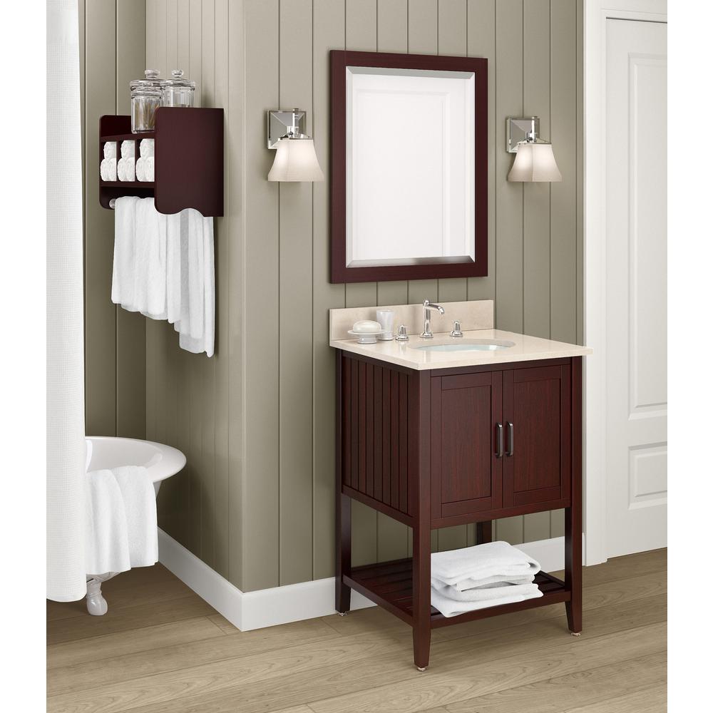 24" Beveled Bath Vanity Mirror, Espresso. Picture 3