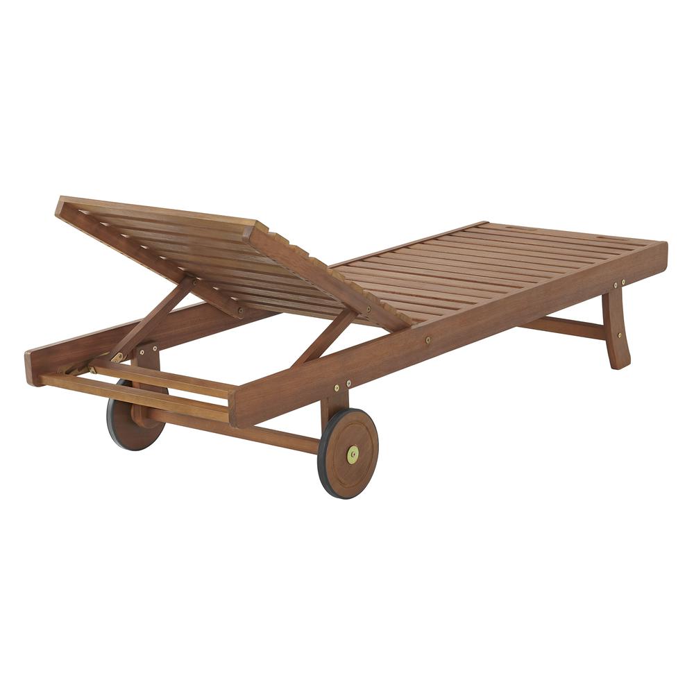 Caspian Eucalyptus Wood Outdoor Lounge Chair, Set of 2. Picture 4