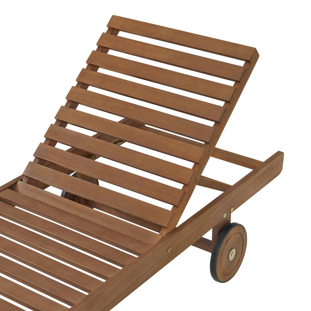 Caspian Eucalyptus Wood Outdoor Lounge Chair, Set of 2. Picture 5