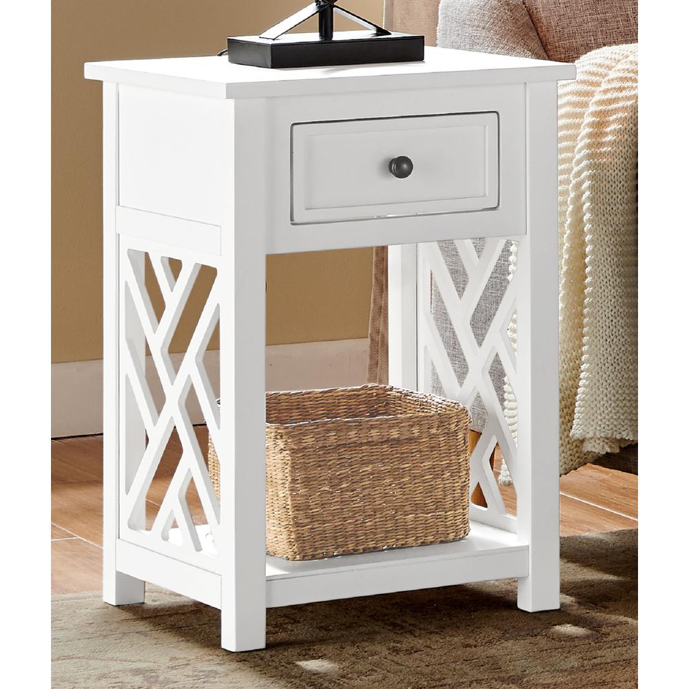 Coventry Wood End Table with Drawer and Shelf. Picture 2