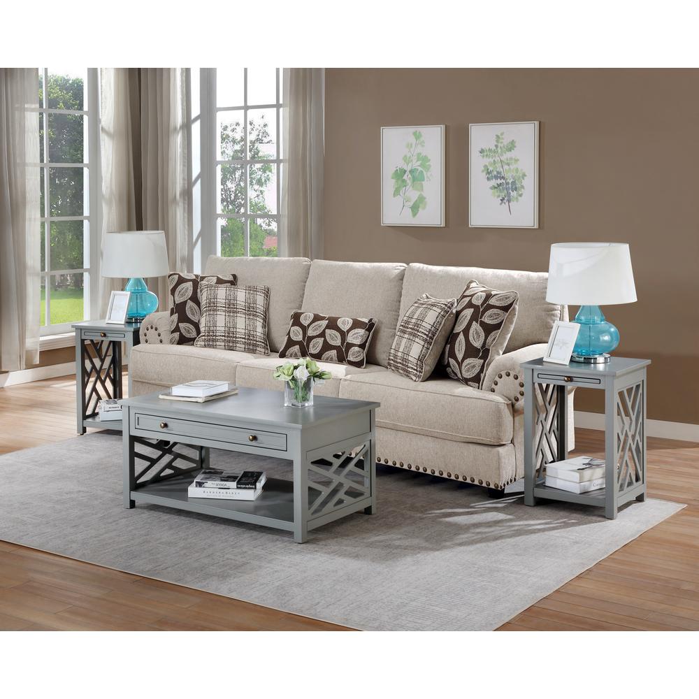 Coventry 36" Coffee Table with Drawer and Two End Tables with Tray, Set of 3. Picture 11