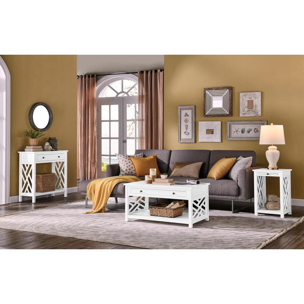 Coventry Wood End Table with Tray Shelf and Bottom Shelf. Picture 9